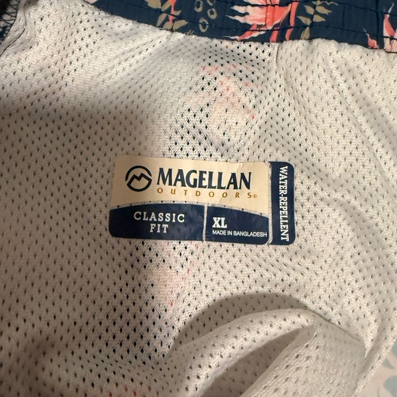 Magellan Outdoors Athletic Shorts Blue and Pink Floral  Design - Picture 6 of 8